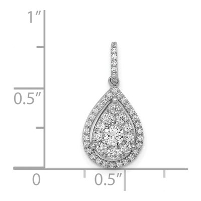 14K White Gold 1/2 ct tw Diamond Halo Teardrop Pendant – view 5