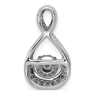 14K White Gold 1/10 ct tw Diamond Teardrop Slide Pendant – view 4