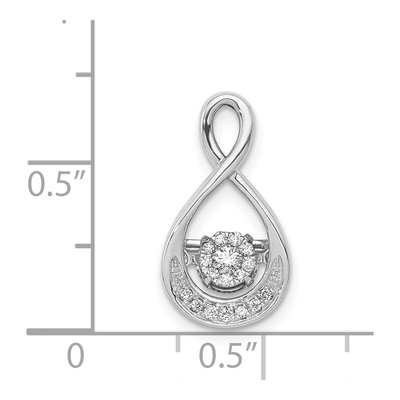 14K White Gold 1/10 ct tw Diamond Teardrop Slide Pendant – view 5