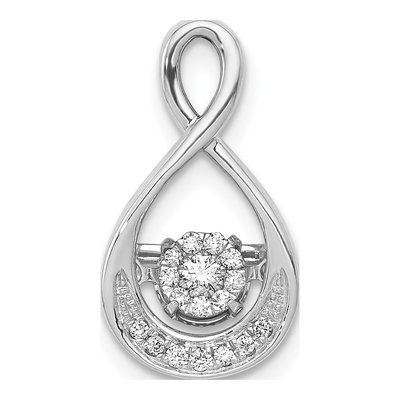 14K White Gold 1/10 ct tw Diamond Teardrop Slide Pendant