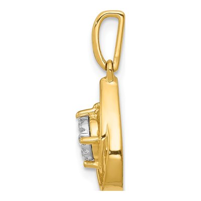 14K Yellow Gold 1/15 ct tw Diamond Teardrop Slide Pendant – view 3