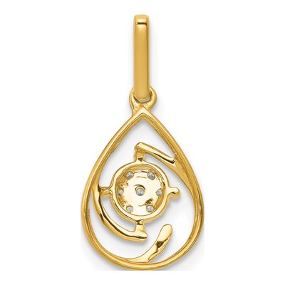 14K Yellow Gold 1/15 ct tw Diamond Teardrop Slide Pendant – view 4