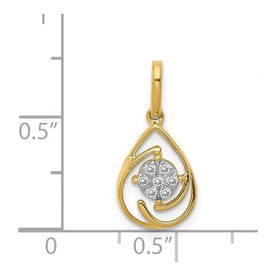 14K Yellow Gold 1/15 ct tw Diamond Teardrop Slide Pendant – view 5