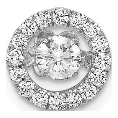 14K White Gold 3/8 ct tw Lab-Grown Diamond Slide Pendant
