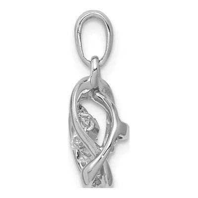 14K White Gold 1/4 ct tw Lab-Grown Diamond Circles Pendant – view 3