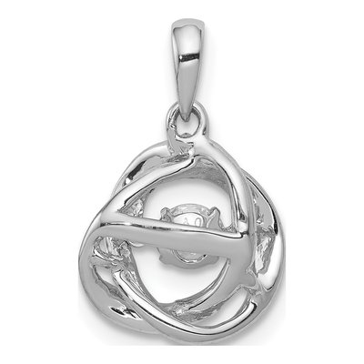 14K White Gold 1/4 ct tw Lab-Grown Diamond Circles Pendant – view 4