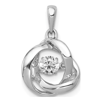 14K White Gold 1/4 ct tw Lab-Grown Diamond Circles Pendant