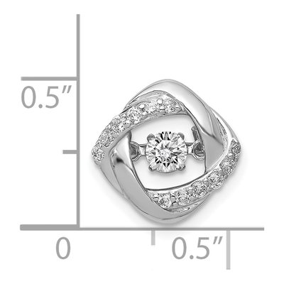 14K White Gold 1/4 ct tw Diamond Intertwined Squares Slide Pendant – view 5