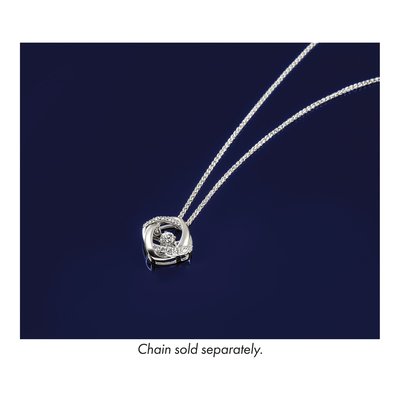14K White Gold 1/4 ct tw Diamond Intertwined Squares Slide Pendant – view 6