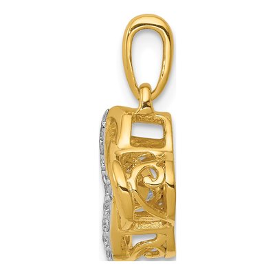 14K Yellow Gold Diamond Knot Pendant, 0.322 ctw – view 3