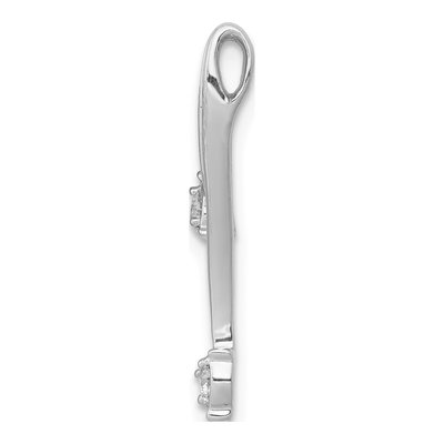 14K White Gold 1/10 ct tw Diamond Curved Lines Slide Pendant – view 2