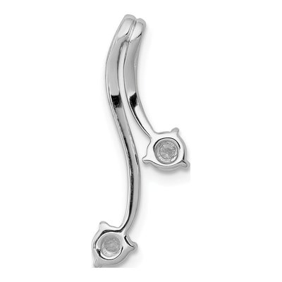 14K White Gold 1/10 ct tw Diamond Curved Lines Slide Pendant – view 3