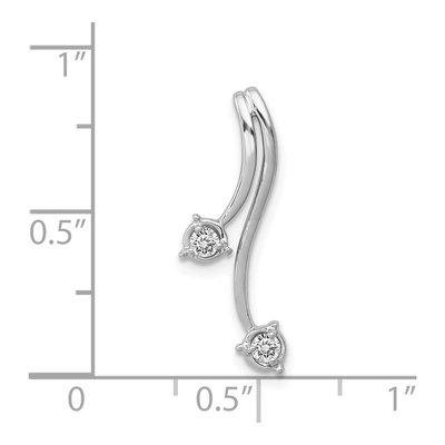 14K White Gold 1/10 ct tw Diamond Curved Lines Slide Pendant – view 4