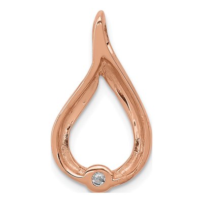 14K Rose Gold 1/10 ct tw Diamond Teardrop Slide Pendant – view 4