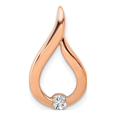 14K Rose Gold 1/10 ct tw Diamond Teardrop Slide Pendant
