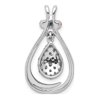 14K White Gold 1/4 ct tw Diamond Teardrop Slide Pendant – view 3