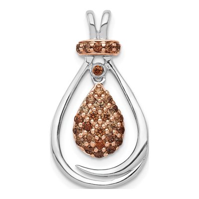 14K White Gold 1/4 ct tw Diamond Teardrop Slide Pendant