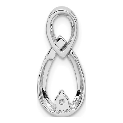 14K White Gold 1/20 ct tw Diamond Double Teardrop Slide Pendant – view 4
