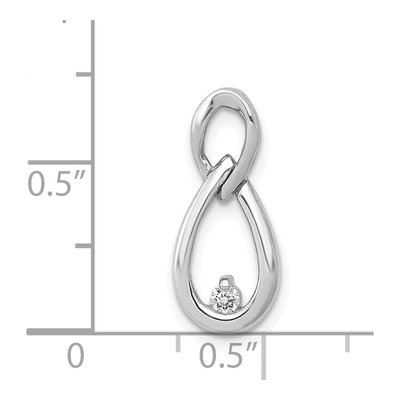 14K White Gold 1/20 ct tw Diamond Double Teardrop Slide Pendant – view 5