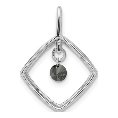 14K White Gold 1/6 ct tw Diamond Square Dangle Pendant – view 3