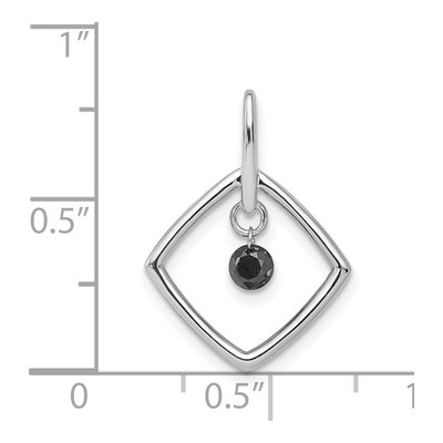 14K White Gold 1/6 ct tw Diamond Square Dangle Pendant – view 4