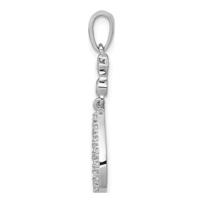 14K White Gold 1/8 ct tw Diamond Vintage Teardrop Pendant – view 2