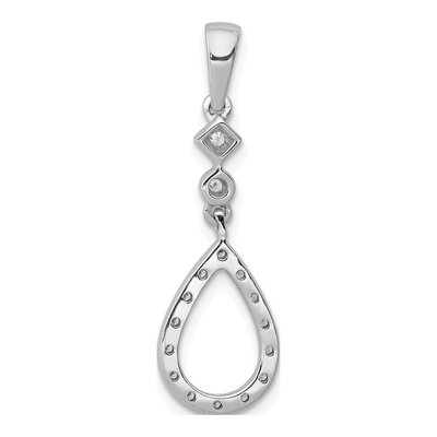 14K White Gold 1/8 ct tw Diamond Vintage Teardrop Pendant – view 3