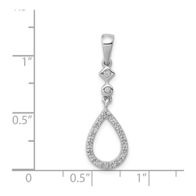 14K White Gold 1/8 ct tw Diamond Vintage Teardrop Pendant – view 4