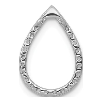 14K White Gold 1/5 ct tw Diamond Teardrop Slide Pendant – view 4