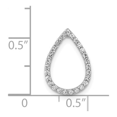 14K White Gold 1/5 ct tw Diamond Teardrop Slide Pendant – view 5