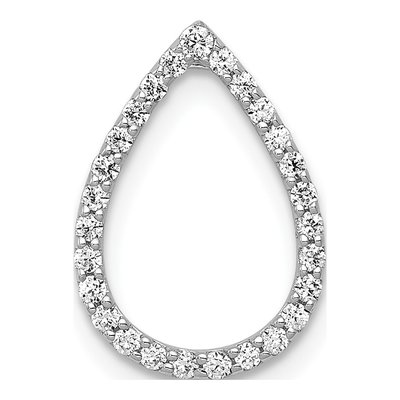 14K White Gold 1/5 ct tw Diamond Teardrop Slide Pendant