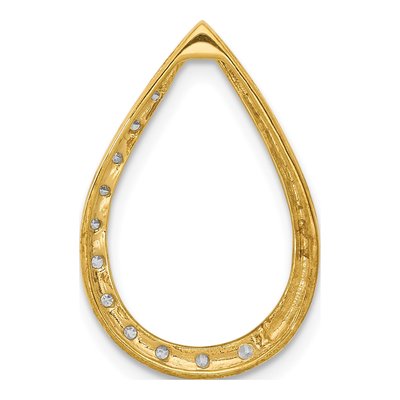 14K Yellow Gold 1/10 ct tw Diamond Teardrop Slide Pendant – view 4