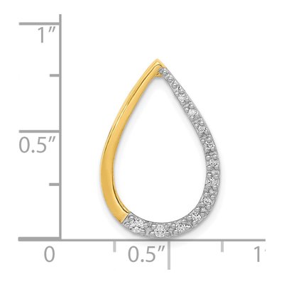 14K Yellow Gold 1/10 ct tw Diamond Teardrop Slide Pendant – view 5