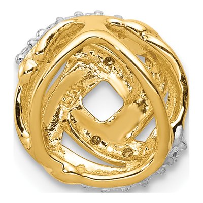 14K Yellow Gold Diamond Knot Slide Pendant – view 4