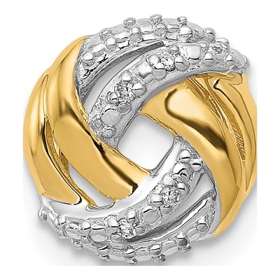 14K Yellow Gold Diamond Knot Slide Pendant