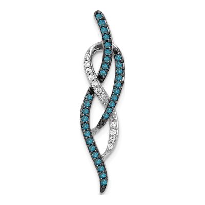 14K White Gold 1/3 ct tw Diamond Fancy Slide Pendant