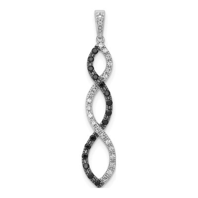 14K White Gold 1/4 ct tw Diamond Twist Pendant