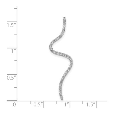14K White Gold 1/6 ct tw Diamond Curved Line Slide Pendant – view 3