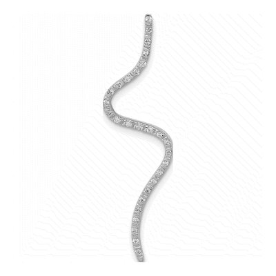 14K White Gold 1/6 ct tw Diamond Curved Line Slide Pendant
