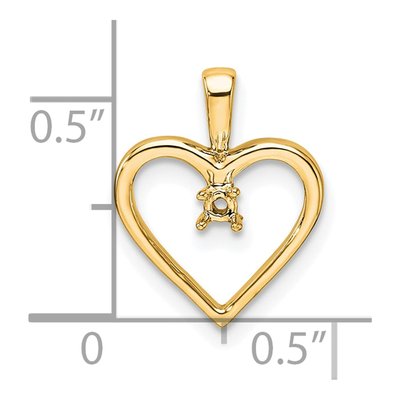 10K Yellow Gold Heart Pendant – view 5