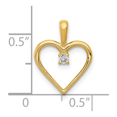 10K Yellow Gold Diamond Heart Pendant – view 2