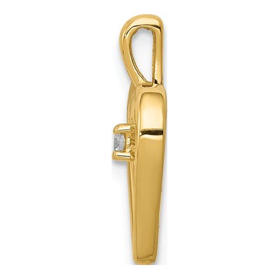 10K Yellow Gold Diamond Heart Pendant – view 3