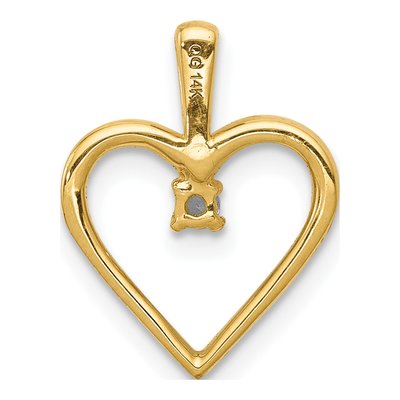 10K Yellow Gold Diamond Heart Pendant – view 4