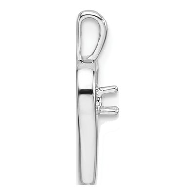 14K White Gold Heart for Pendant – view 3