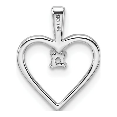 14K White Gold Heart for Pendant – view 4
