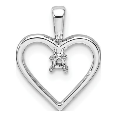 14K White Gold Heart for Pendant