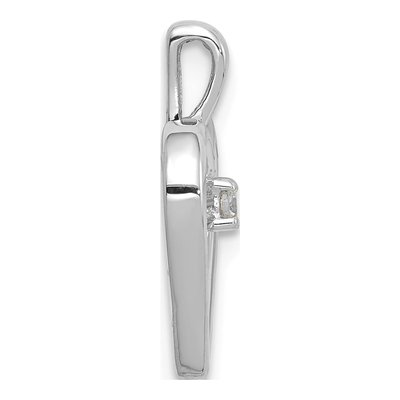 14K White Gold Diamond Heart Pendant – view 2
