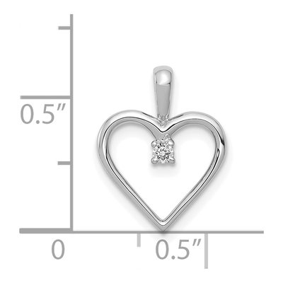 14K White Gold Diamond Heart Pendant – view 3