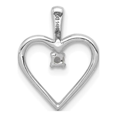 14K White Gold Diamond Heart Pendant – view 4