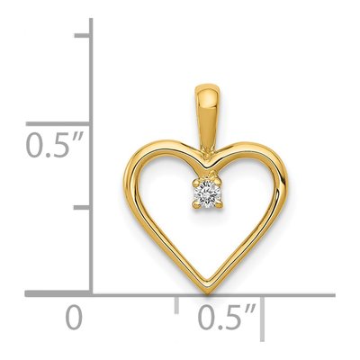 14K Yellow Gold Diamond Heart Pendant – view 5
